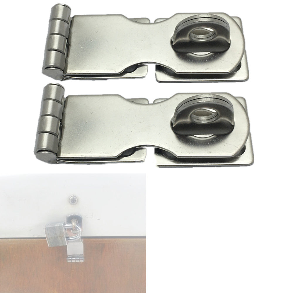 Boat Door Locks Padlock Hasp Stainless Steel Safety Cabinet Latches Marine Hardware Accessories, Heavy Duty,2Pcs