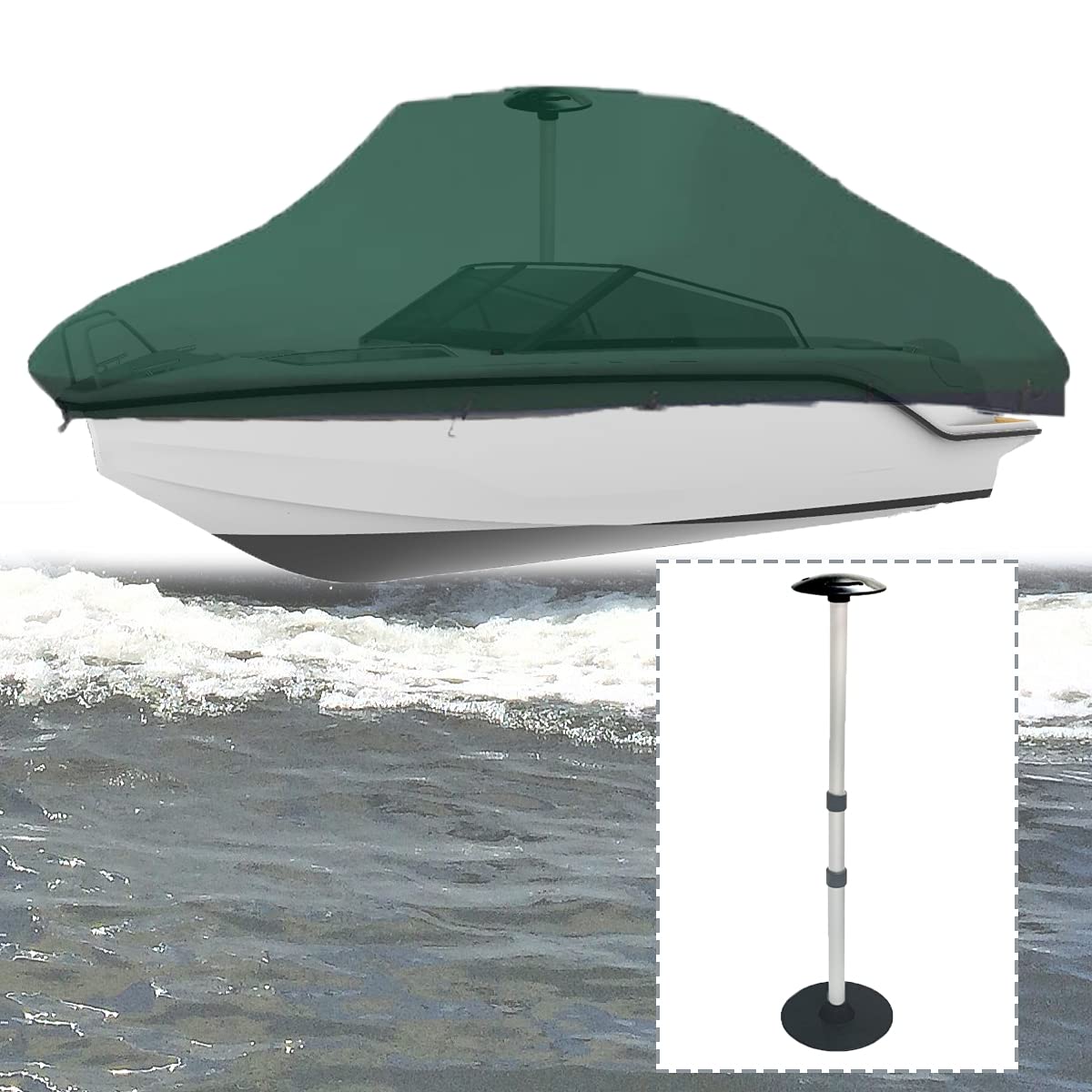 Boat Cover Support Pole, 3-Stage Extension Adjustable Height 22.5"-54", ABS Top with Strap Holes