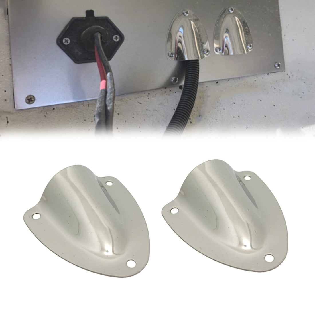 Keep Your Boat Well-Ventilated with Stainless Steel Clam Shell Vent, Wire Cable Hole Ventilator Cover