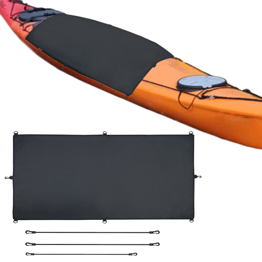 Kayak Cockpit Drape Cover with Hook Holes, 600D Heavy Duty Waterproof Spray Skirts Protector Case Water Sport Accessories