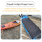 Kayak Cockpit Drape Cover with Hook Holes, 600D Heavy Duty Waterproof Spray Skirts Protector Case Water Sport Accessories