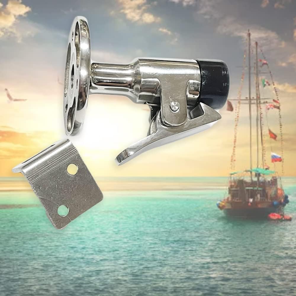Boat Cushioned Door Stop Catch Holder, Marine Grade Stainless Steel, 2.5"L or 3.5"L