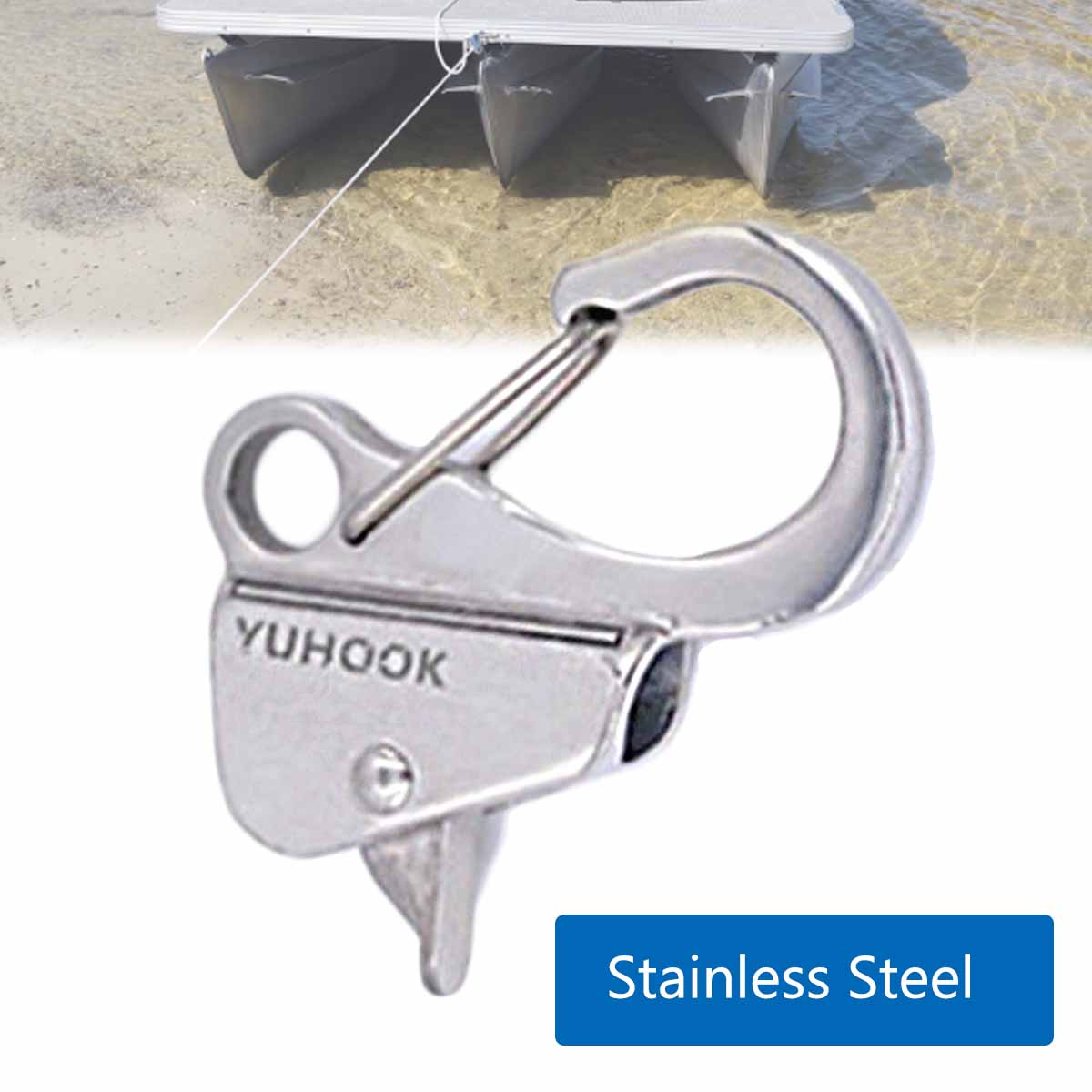 Boat Anchor Hook Marine Stainless Steel Adjustable Cam Cleat Rope Lock Anchor System Holds 9000 lb, Fits 3/8"-5/8" Rope