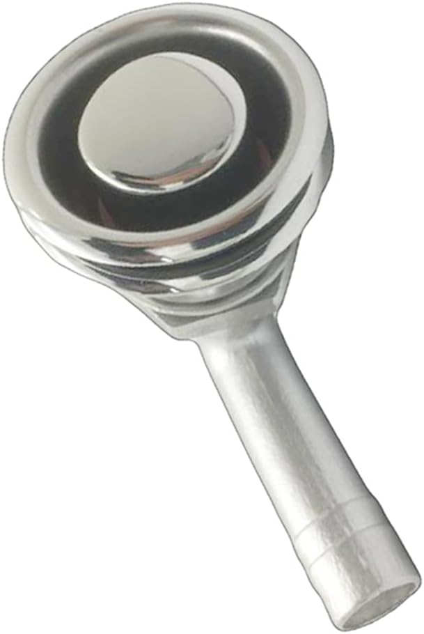 Marine Boat Fuel Tank Vent for 5/8 inch (15.8mm) Hose, Stainless Steel 90° Flush Mount Fuel Gas Vent with Mounting Gasket Hardware Fitting