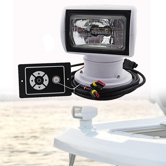 Marine Halogen Spotlight - 100W Bulb Searchlight for Boat, Truck, Car Electrical Lighting, 12V (Halogen)