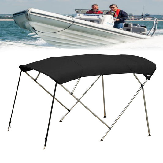 Universal Boat Bimini Cover 2 Bow 600D Canopy Sun Shade, 6" Lx67-72 Wx46 H