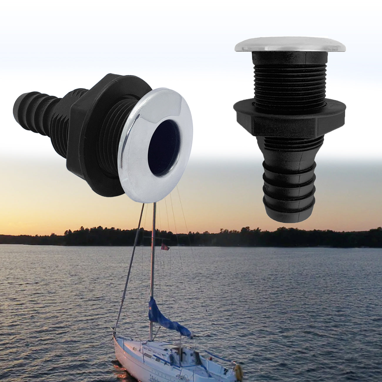 Boat Nylon Stainless Steel Thru-Hulls, Heavy Duty Scupper Drain