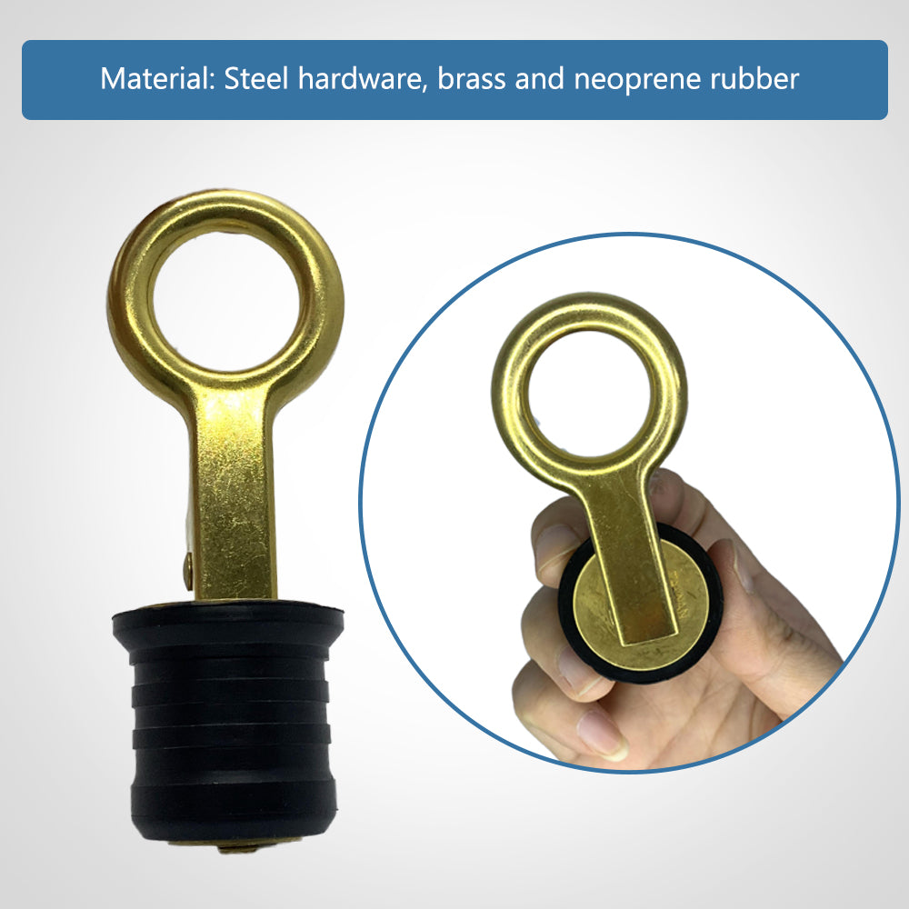 Boat Drain Plug Marine Brass Screw Type Compression Handle Plug Hulls Livewell Bilge Transom