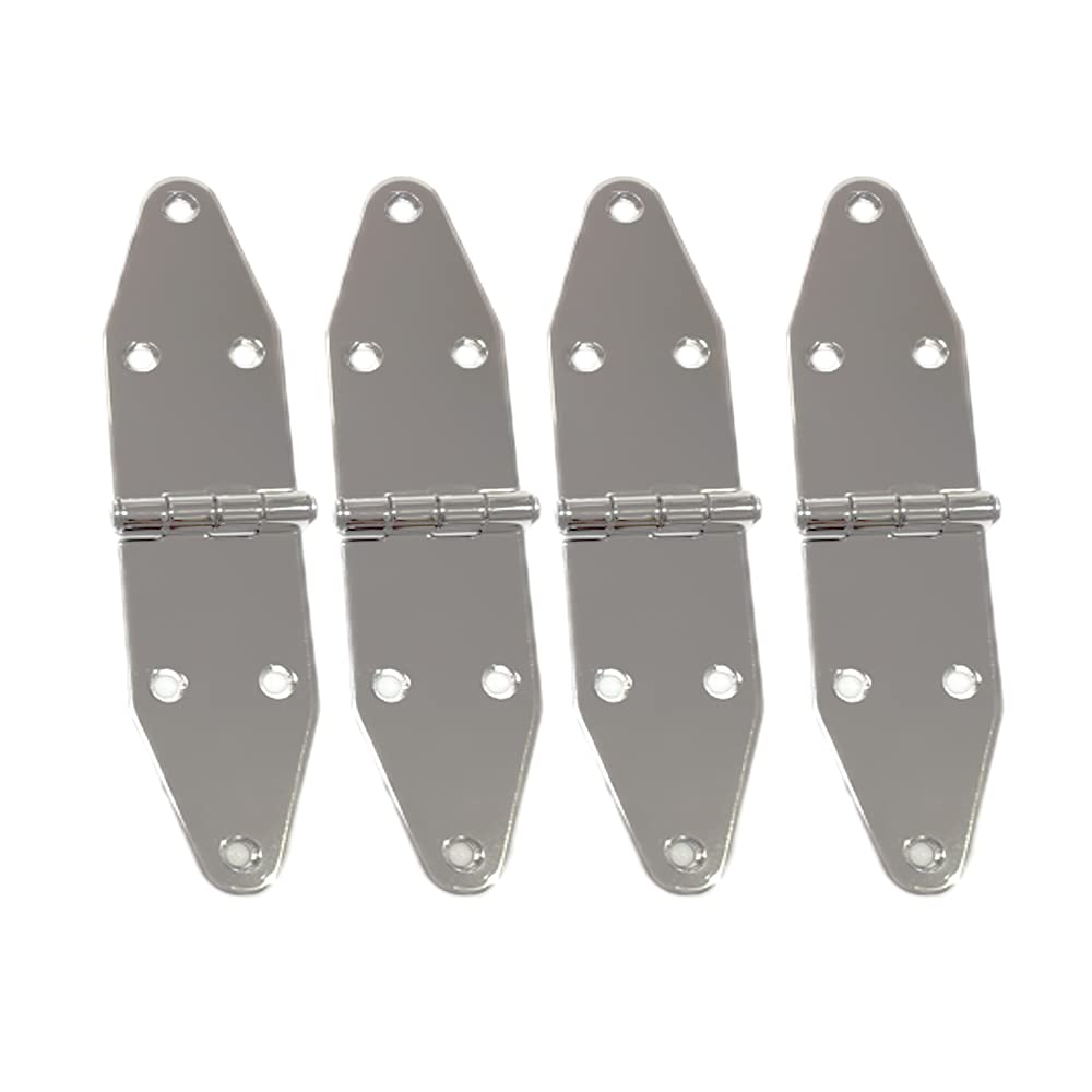 Boat Strap Hinges for Marine Grade RV Skylight Locker Hatch and Door, Top Mount 7-1/8" x 1-5/8", 4 Pcs