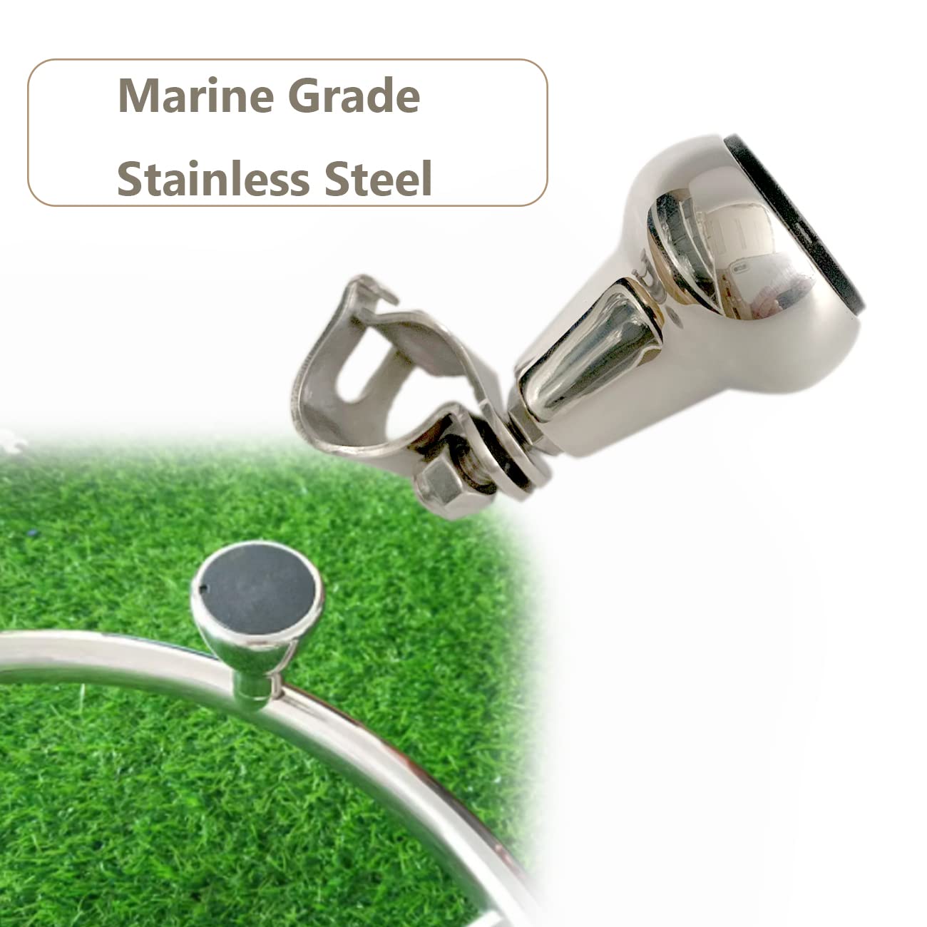 Marine Grade Boat Steering Wheel Maneuvering Turning Control Knob, 316 Stainless Steel (Large:1-3/4")