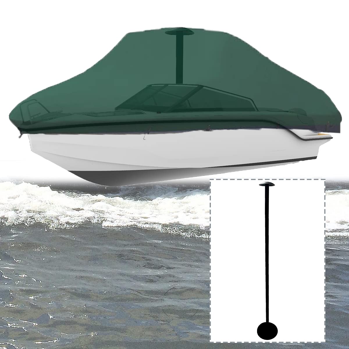 Boat Cover Support Pole, ABS PVC, Adjustable (12' - 54" Support Pole)